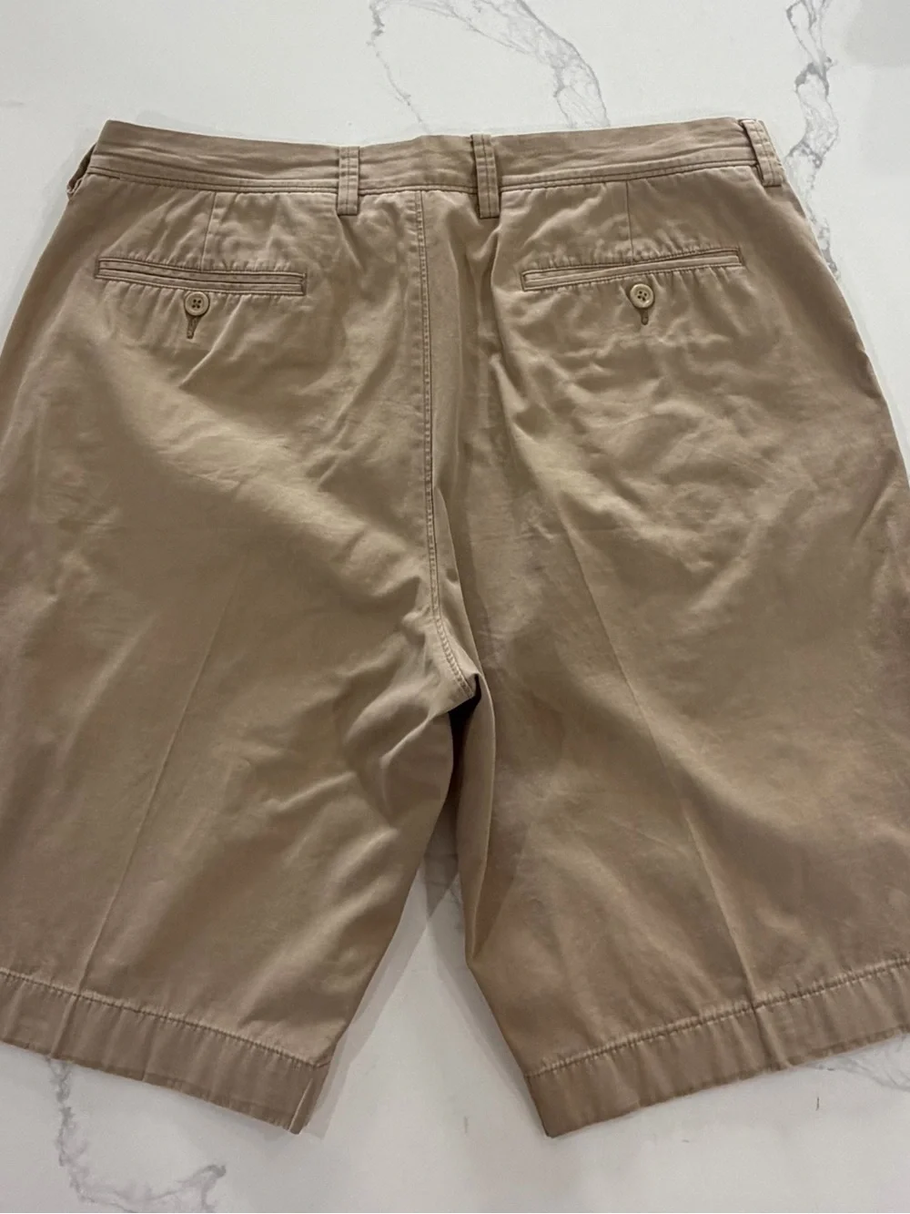 J. Crew Men's Classic Flat Front Chino Shorts Khaki Tan 100% Cotton Size 34